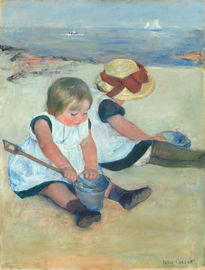 Reproduction du tableau « Enfants jouant sur la plage - Mary Cassatt » par Alpha Reproduction en peinture à l’huile