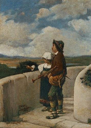 Enfants avec cornemuse - Gerolamo Induno