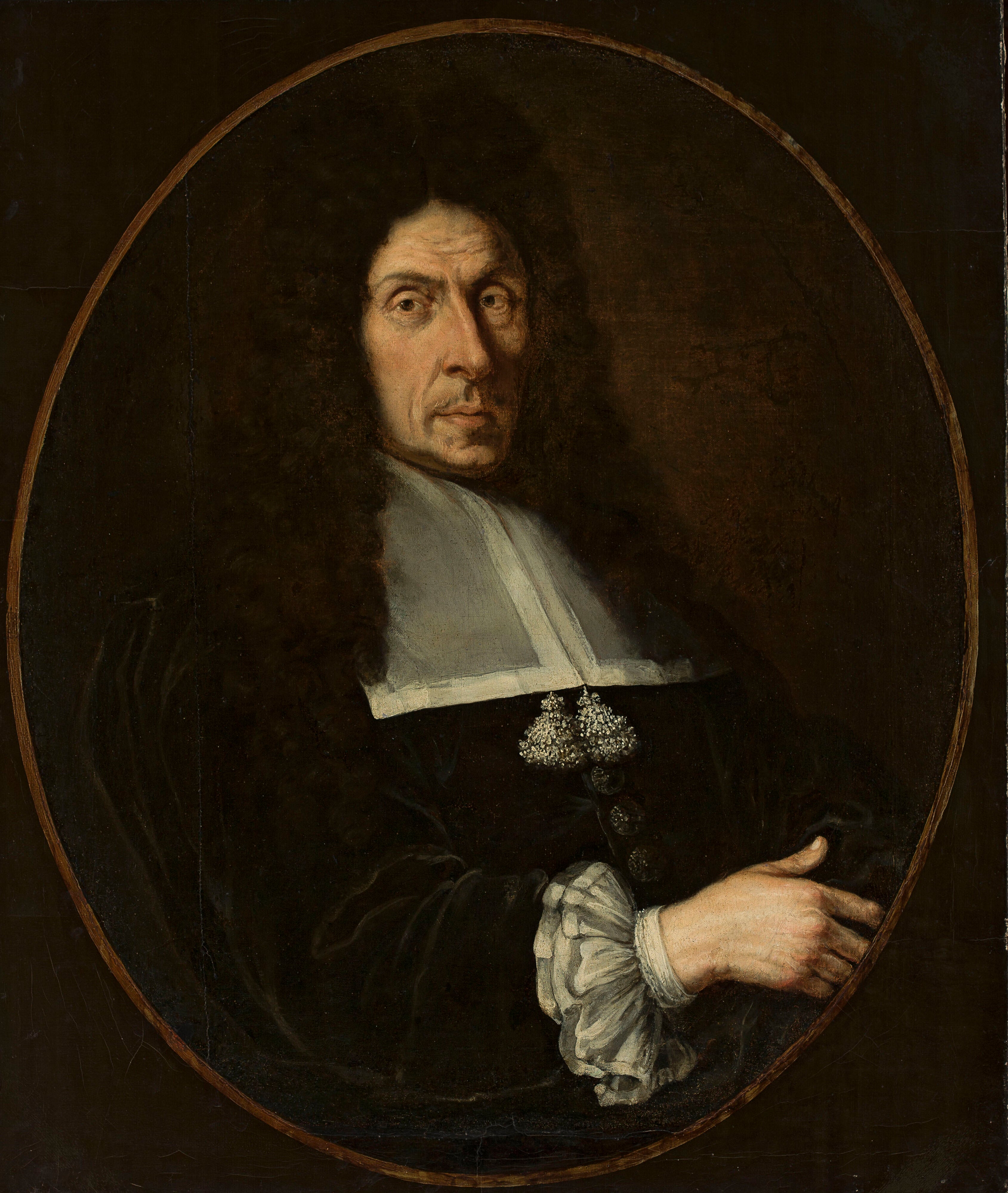 Portrait d'un homme portant une perruque noire - Claude Lefèbvre