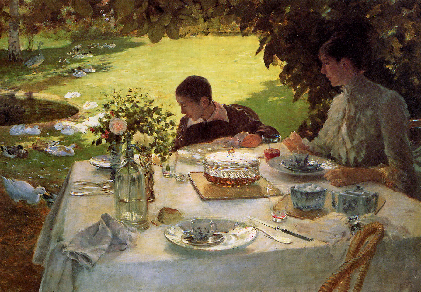 Petit-déjeuner dans le jardin - Giuseppe De Nittis - Alpha Reproduction