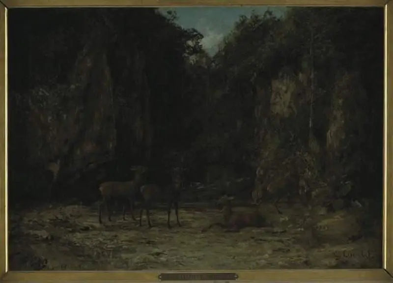 Remise de cerfs au crépuscule - Gustave Courbet - Alpha Reproduction