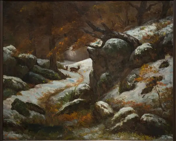 Chevreuil dans la neige - Gustave Courbet - Alpha Reproduction