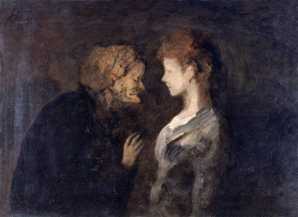 Le secret - Honoré Daumier