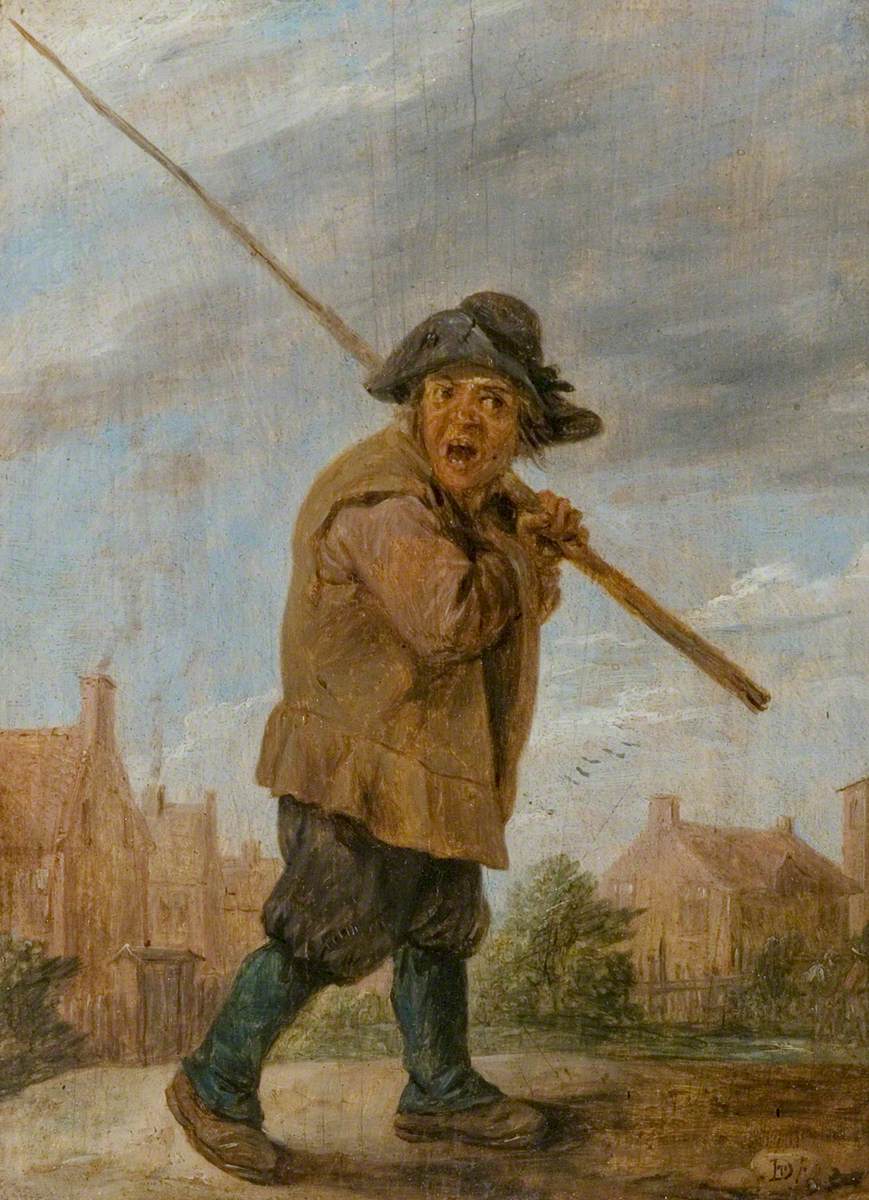 Un paysan portant un poteau - David Teniers le Jeune