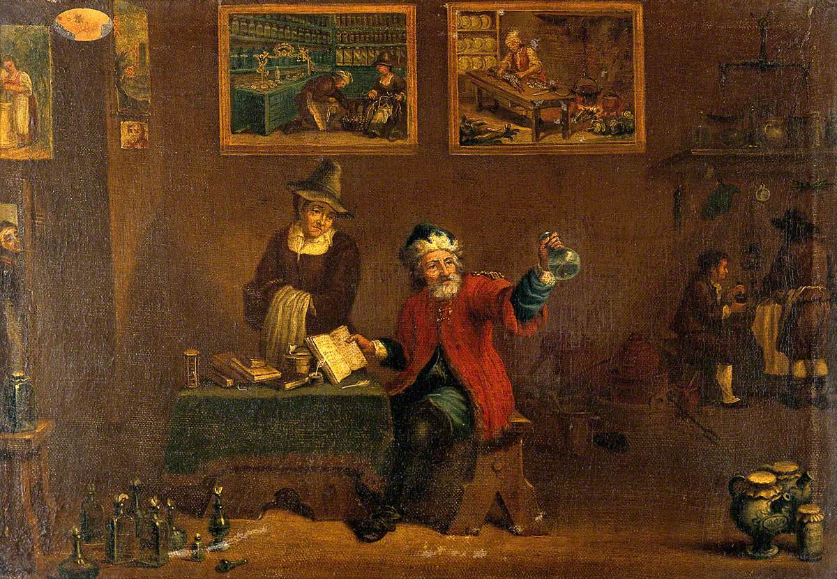 Un homme examinant une fiole d'urine - David Teniers le Jeune