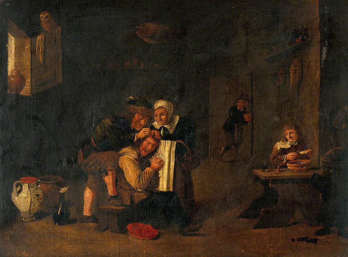 Une opération chirurgicale sur la tête d'un homme - David Teniers le Jeune