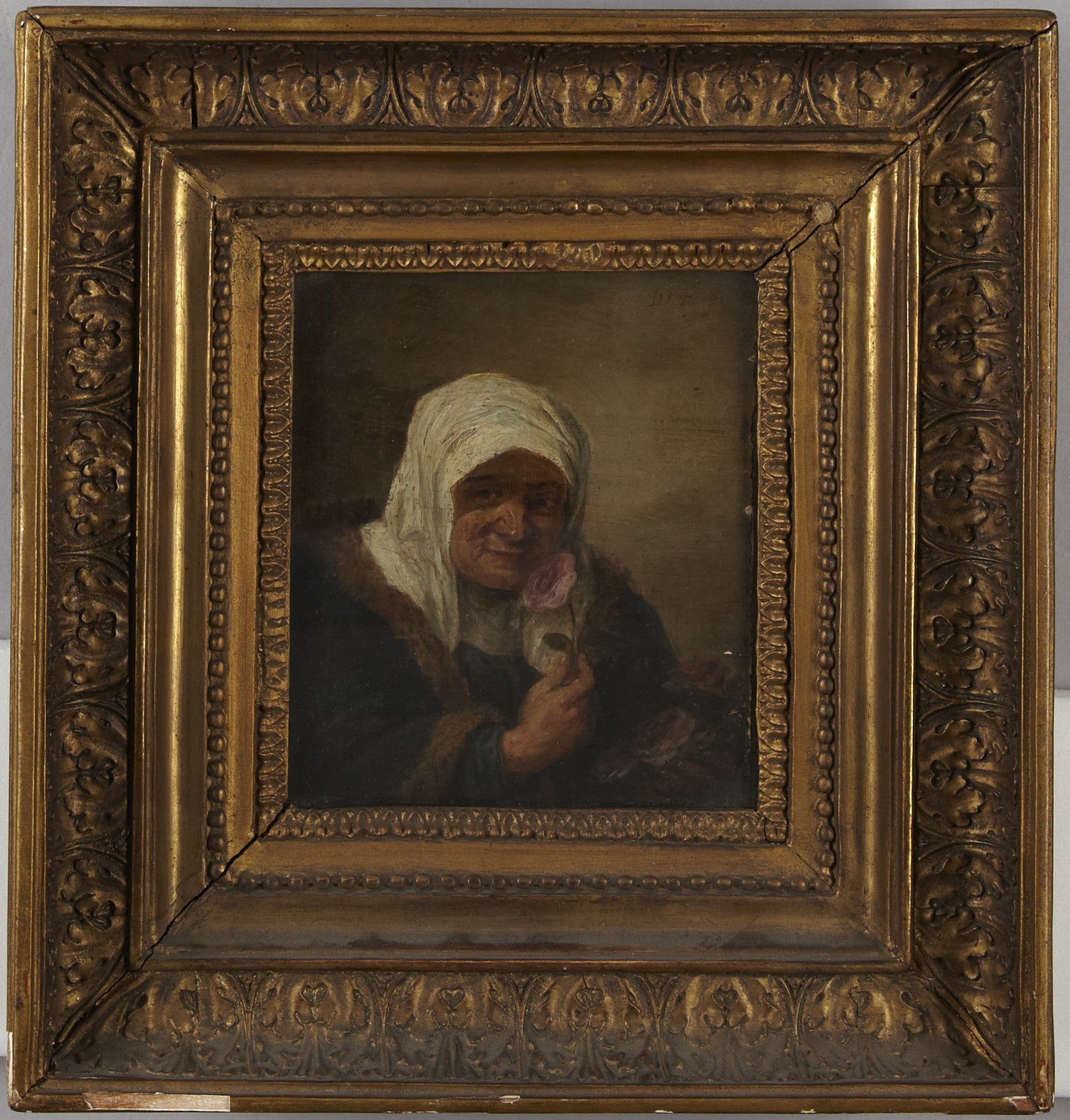 Vieille dame à la rose - David Teniers le Jeune