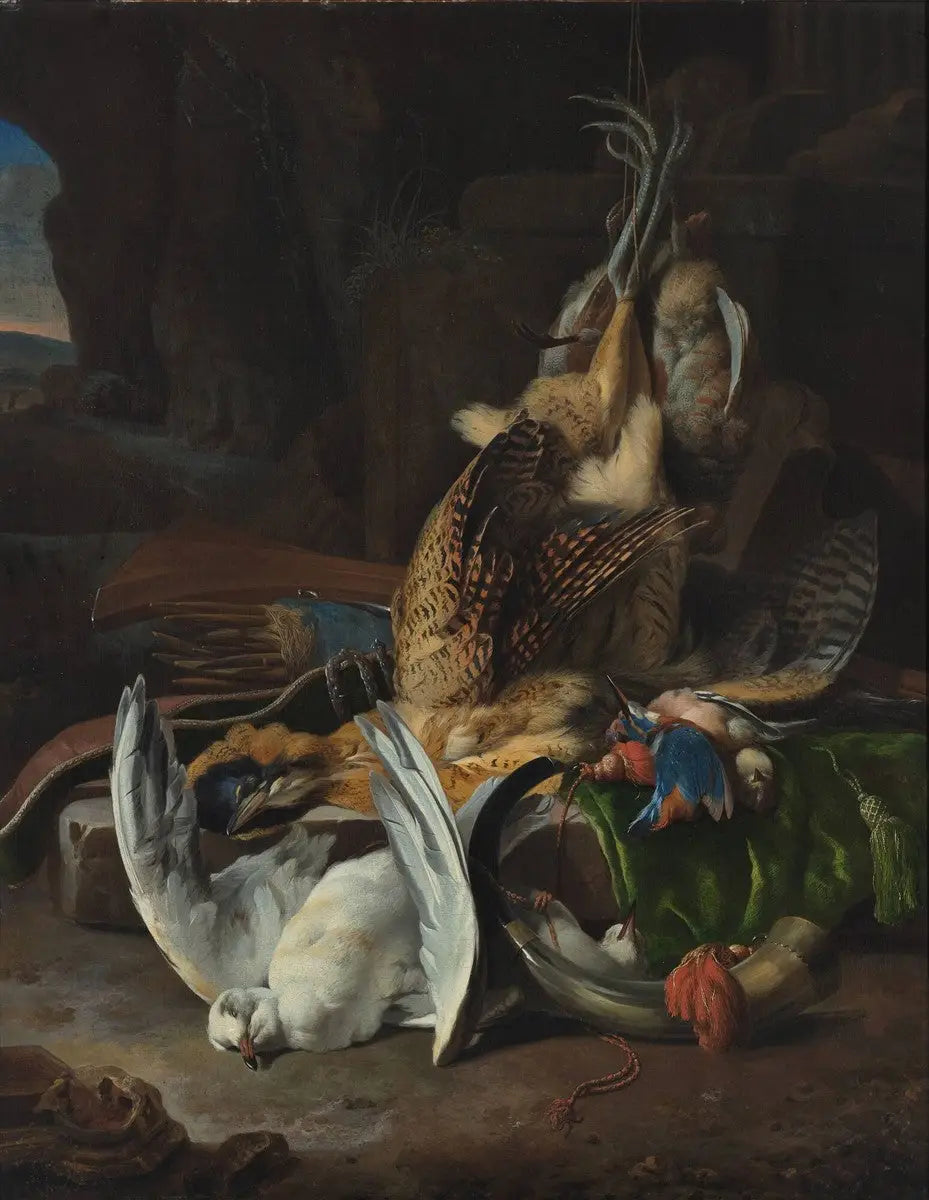 Oiseaux morts et accessoires de chasse - Melchior de Hondecoeter - Alpha Reproduction