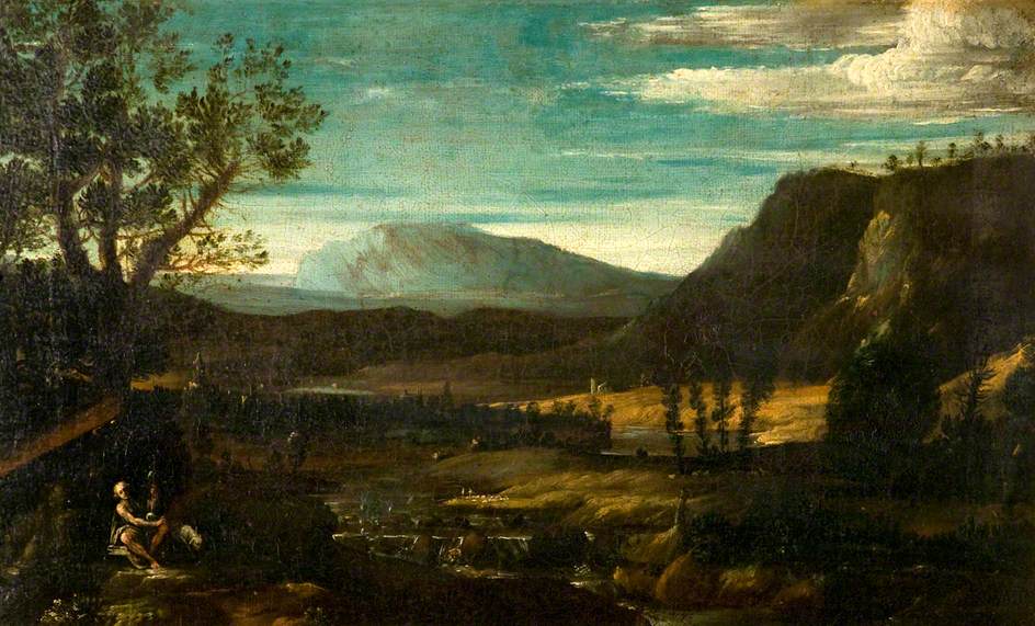 Saint Jean dans un paysage de montagne - Domenichino - Alpha Reproduction