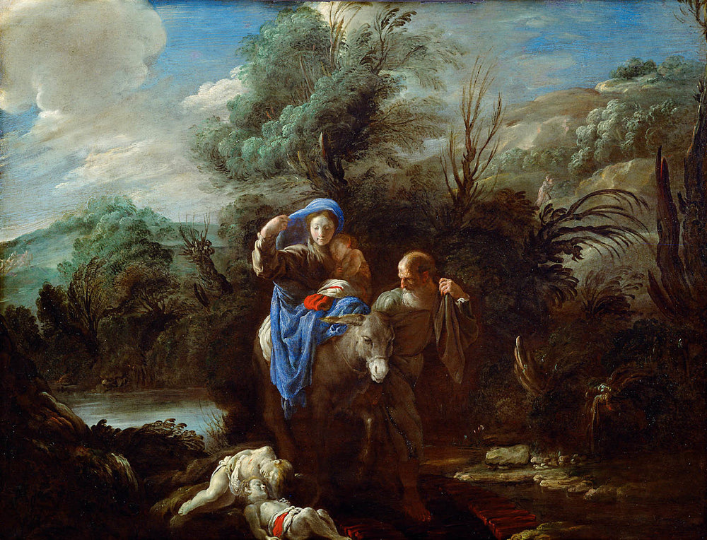 La fuite en Égypte - Domenico Fetti image 1 reproduction artisanale de tableau