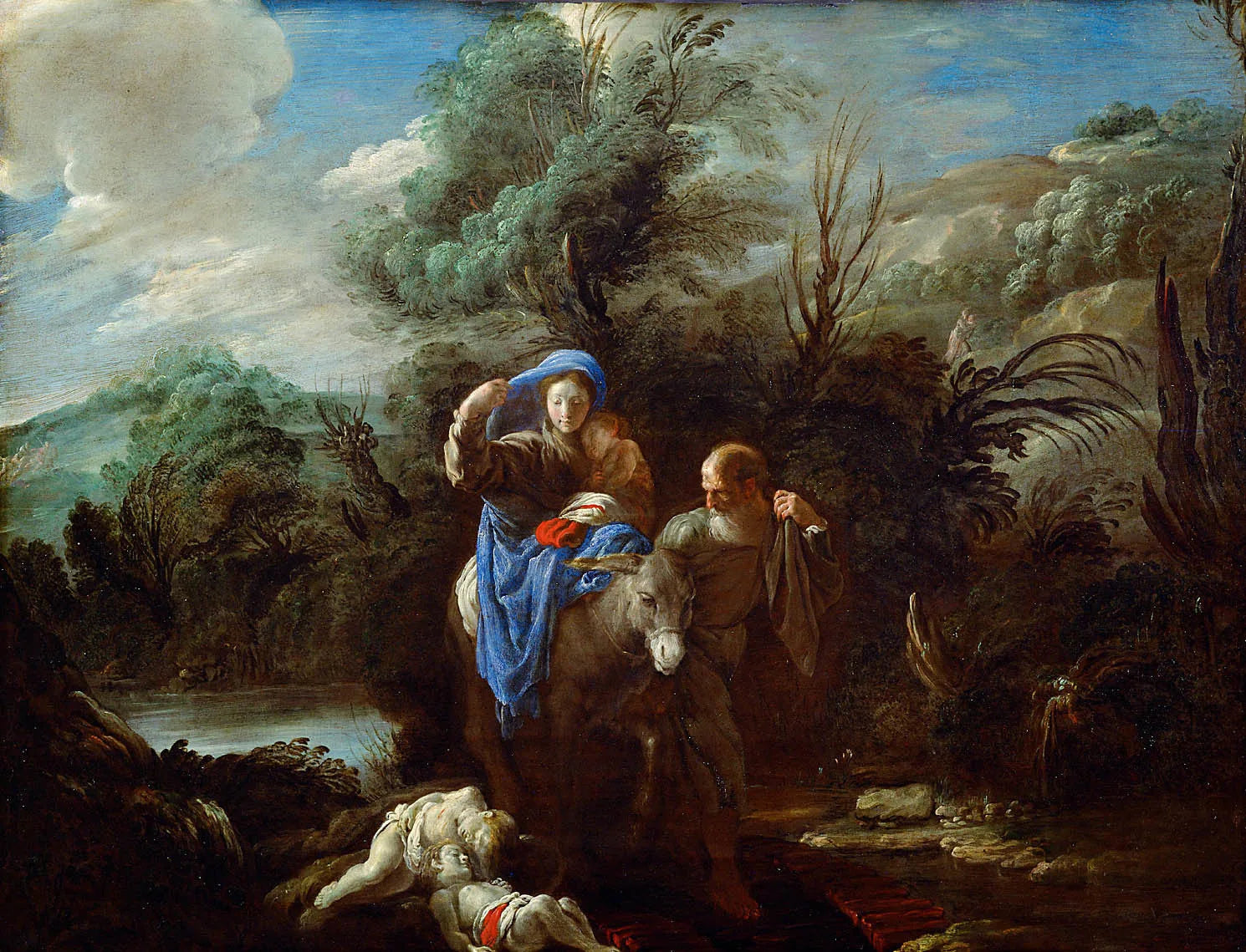 La fuite en Égypte - Domenico Fetti image 1 reproduction artisanale de tableau