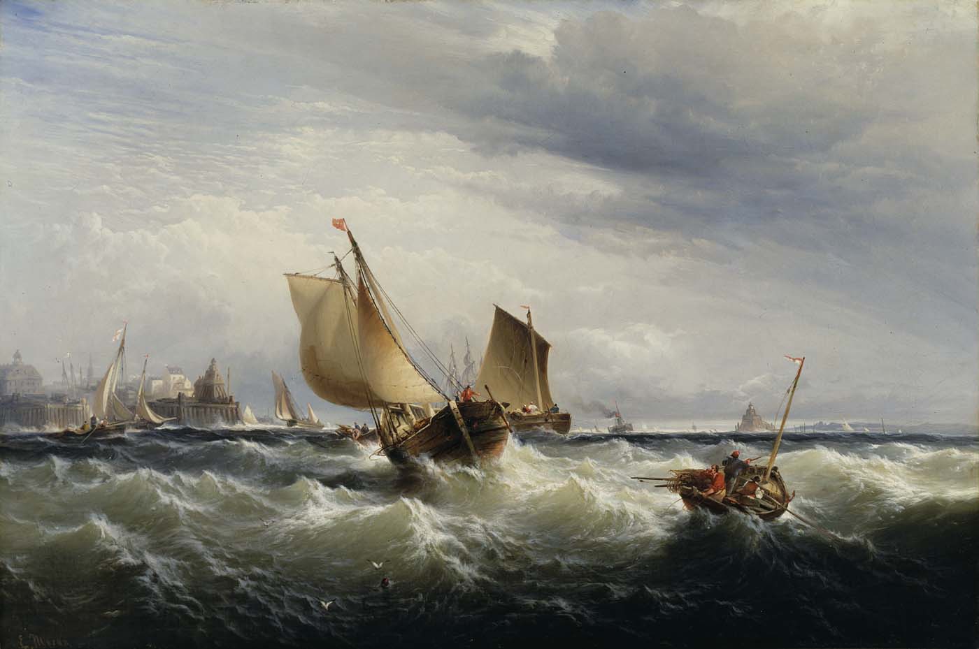 Bateaux de pêche s'approchant du vent - Edward Moran