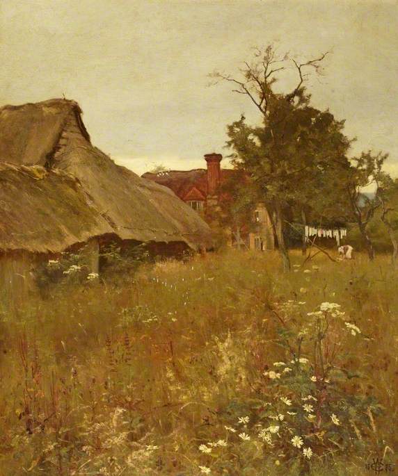 Un vieux coin envahi par les mauvaises herbes - Edward Wilkins Waite