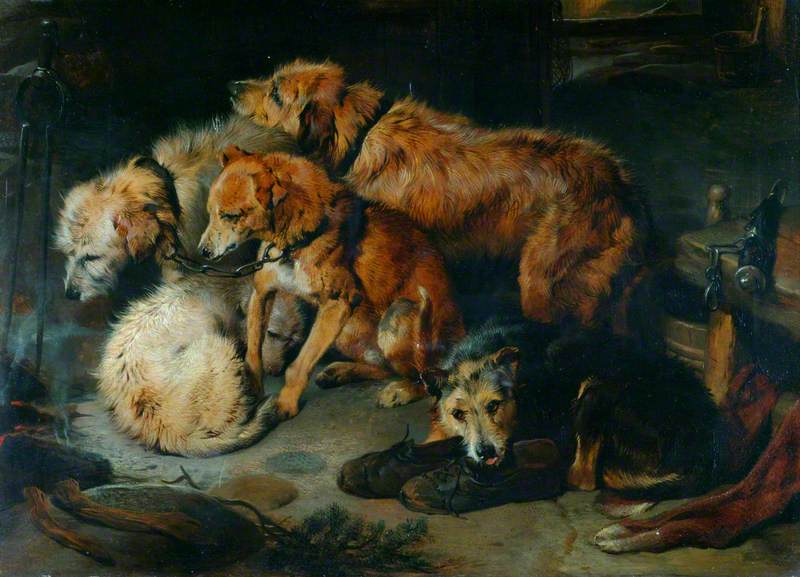 Une fête au coin du feu - Edwin Henry Landseer