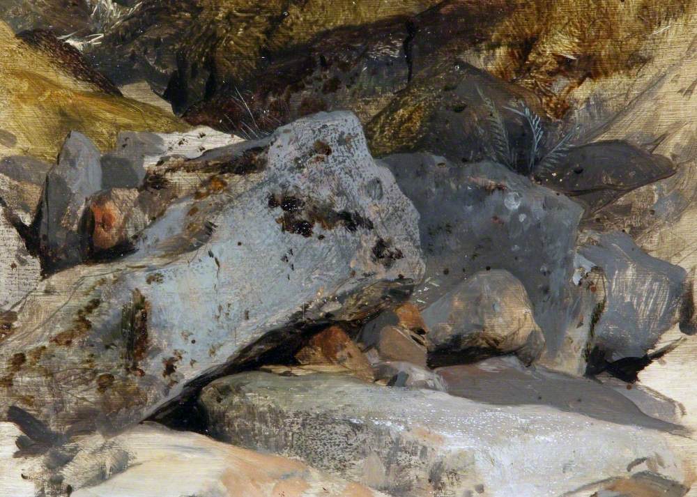 Une étude de rochers et d'un ruisseau - Edwin Henry Landseer