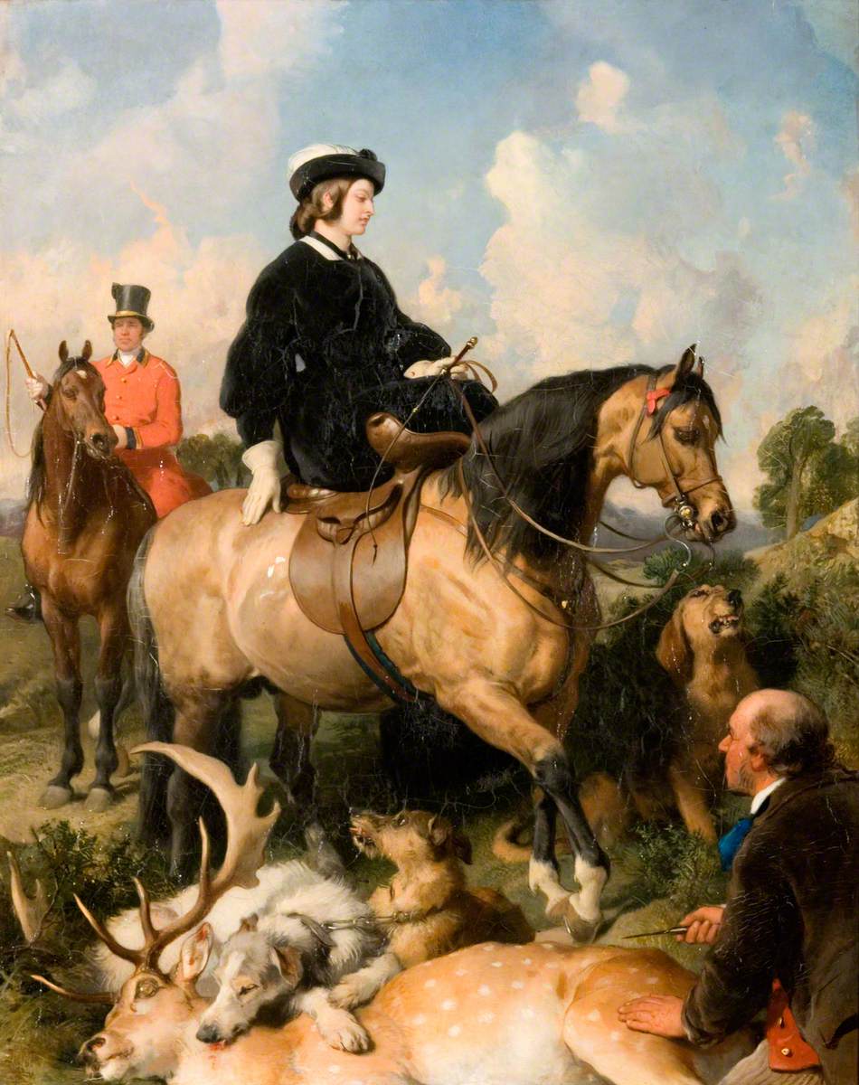 La reine Victoria dans le parc de Windsor - Edwin Henry Landseer