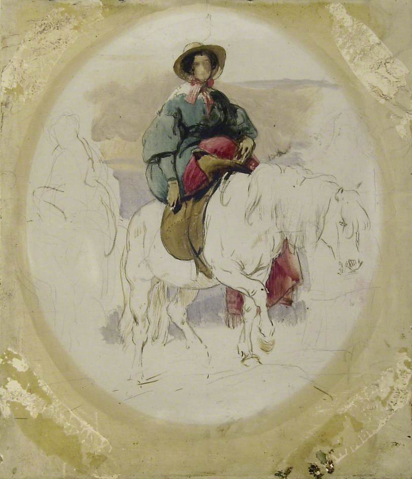 La reine Victoria sur un poney des Highlands - Edwin Henry Landseer