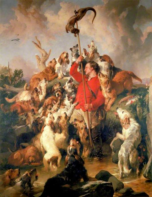 La Loutre harponnée, les chiens à loutre du comte d'Aberdeen - Edwin Henry Landseer