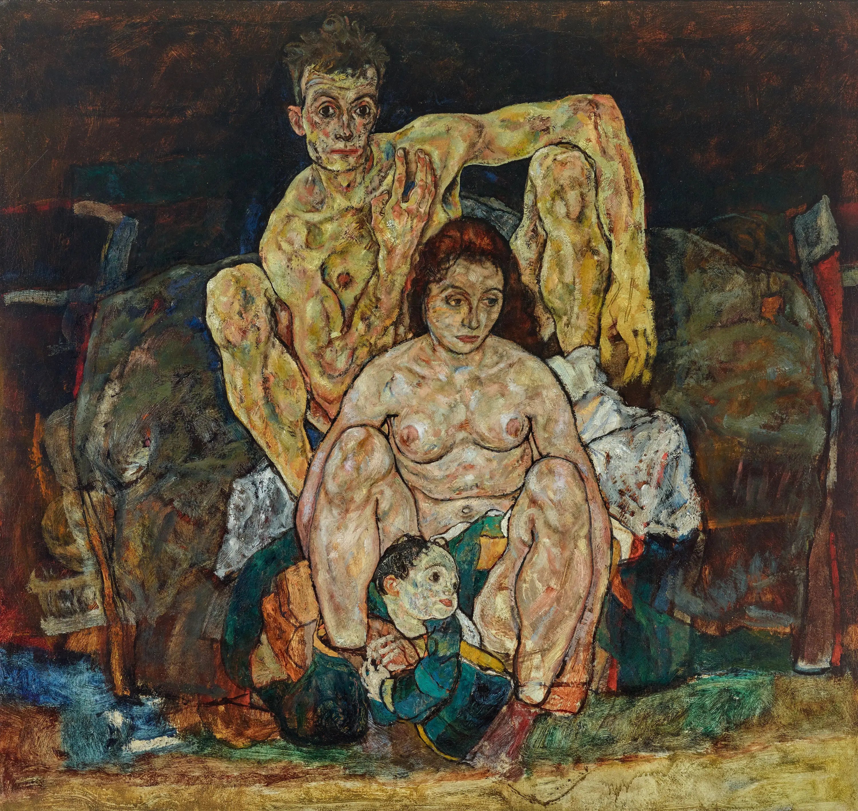 Reproduction du tableau « La Famille - Egon Schiele » par Alpha Reproduction en peinture à l’huile