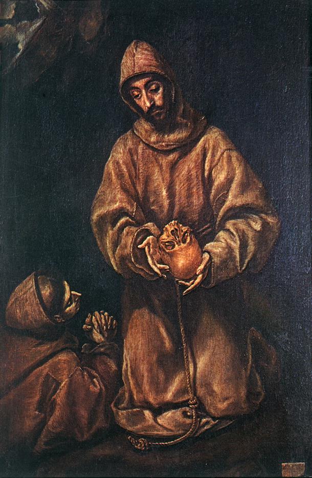 Saint François et frère Léon méditant sur la mort - El Greco