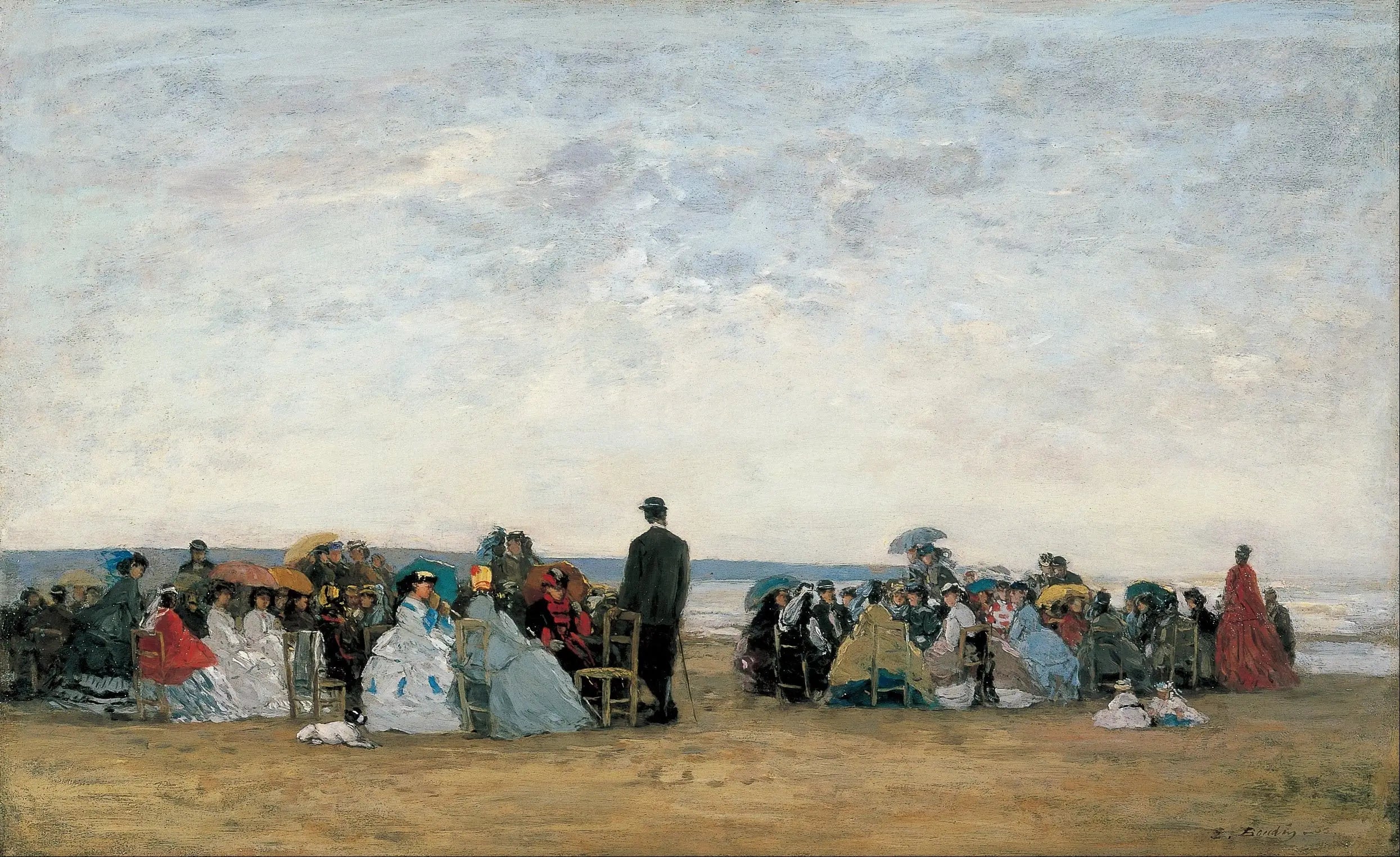 Reproduction du tableau « La Plage près de Trouville - Eugène Boudin » par Alpha Reproduction en peinture à l’huile