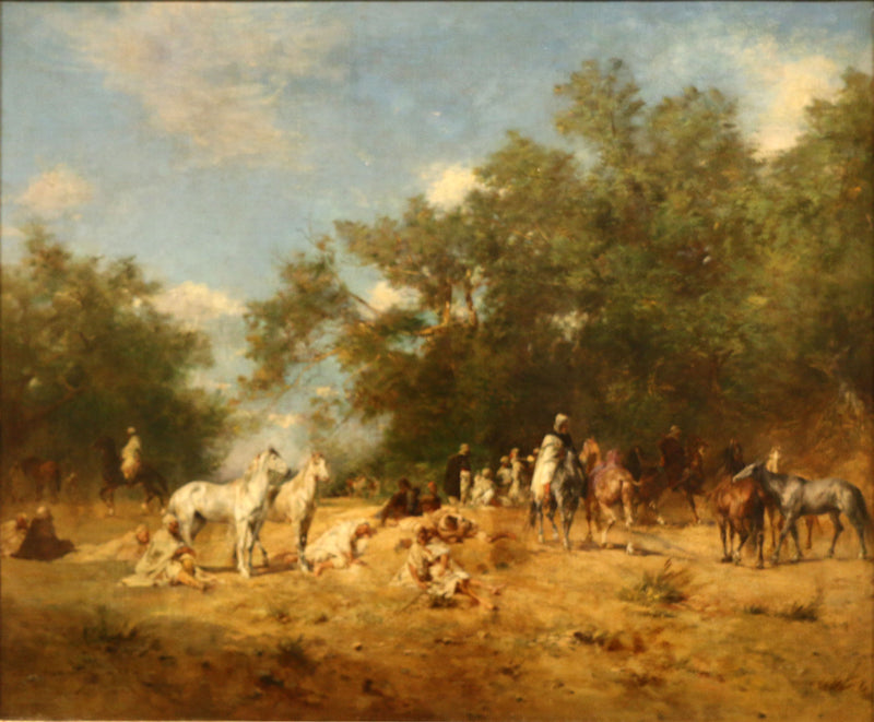 Halte de cavaliers arabes dans la forêt - Eugène Fromentin