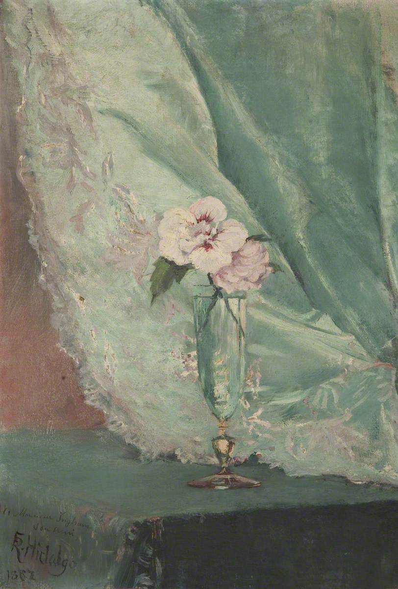 Fleurs dans un vase — Félix Resurrección Hidalgo, vers 1900, Huile sur toile