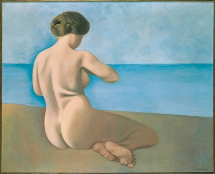 Baigneuse assise de dos sur le sable - Félix Vallotton