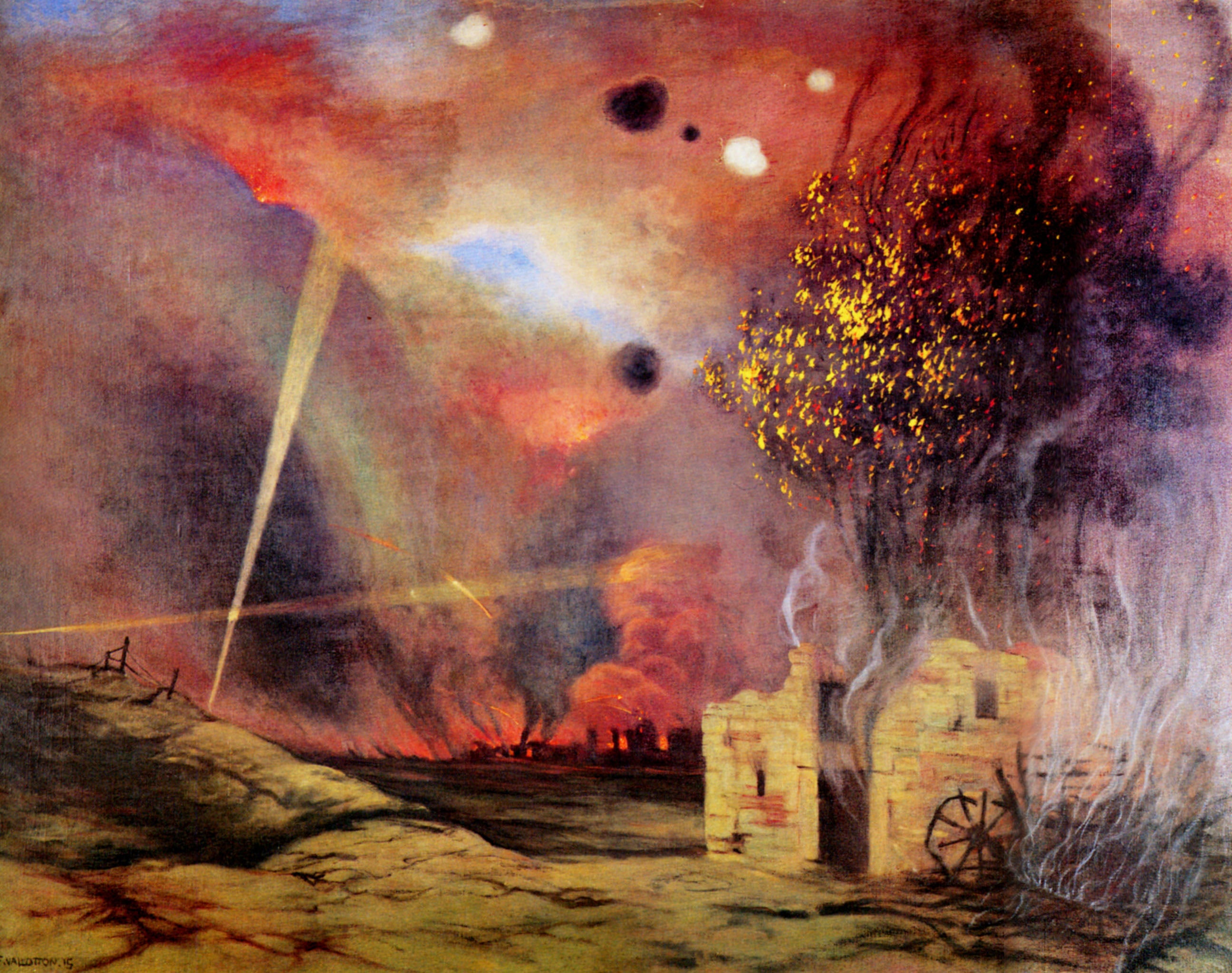 Paysage de ruines et d'incendies - Félix Vallotton