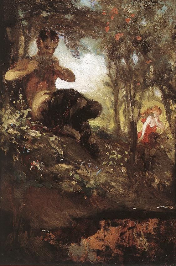 Faune et amoureux - Pál Szinyei Merse