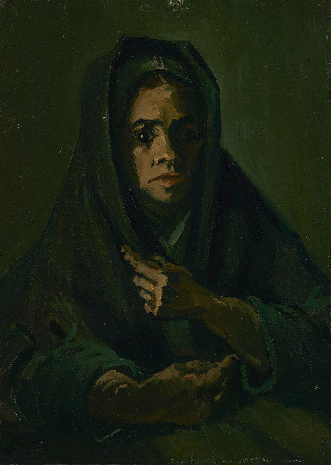 Reproduction du tableau « Femme au châle de deuil - Vincent van Gogh » par Alpha Reproduction en peinture à l’huile