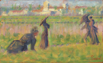Reproduction du tableau « Figures dans un paysage - Georges Seurat » par Alpha Reproduction en peinture à l’huile