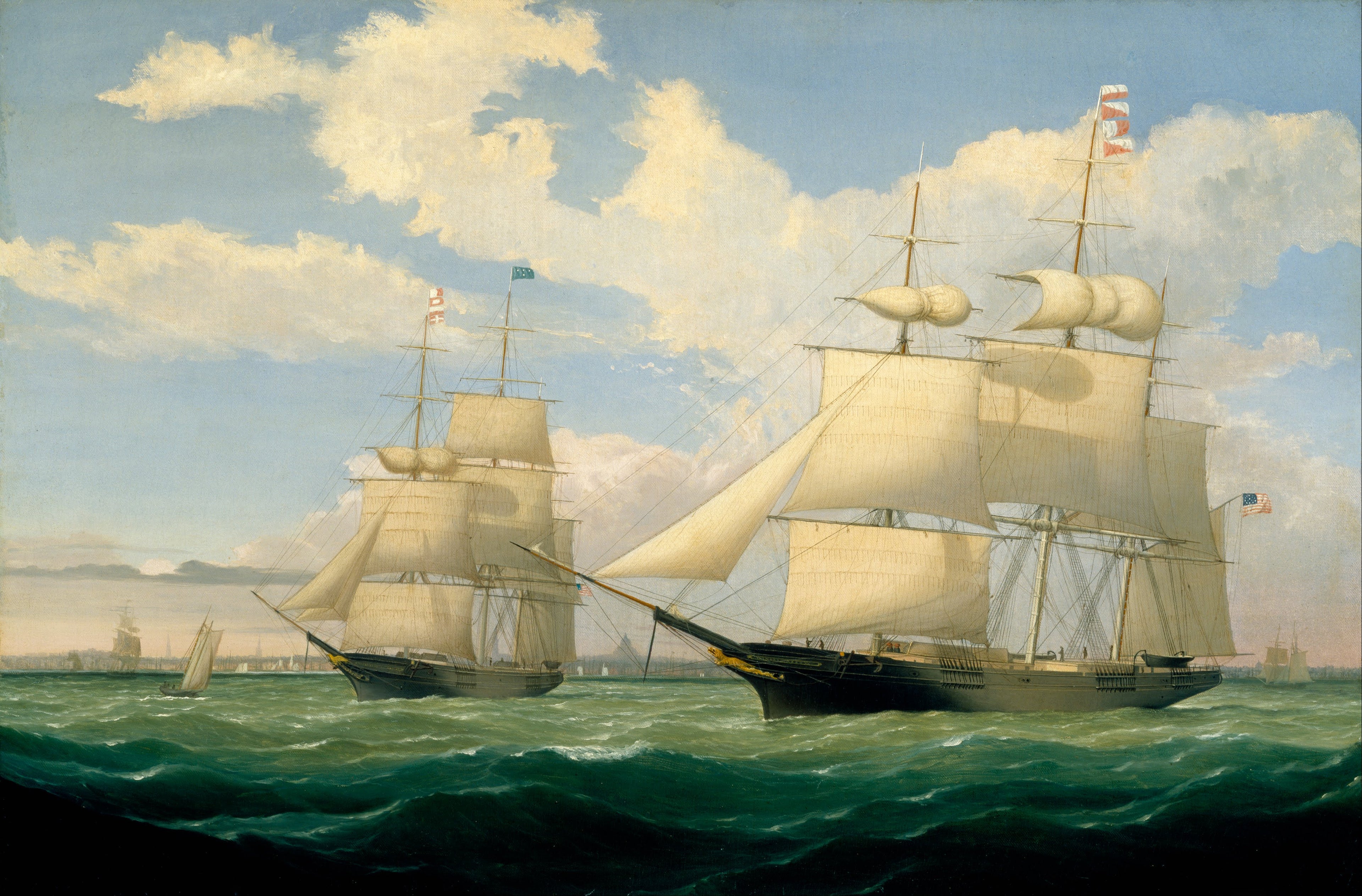 Les navires « Winged Arrow » et « Southern Cross » dans le port de Boston - Fitz Henry Lane