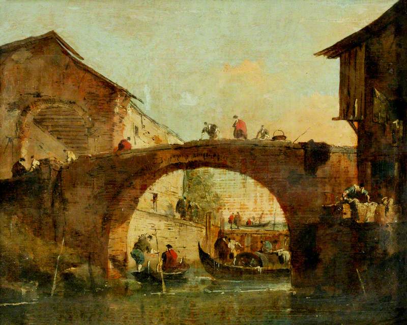 Le pont sur la Brenta à Dolo (la Porta del Dolo) - Francesco Guardi - Alpha Reproduction