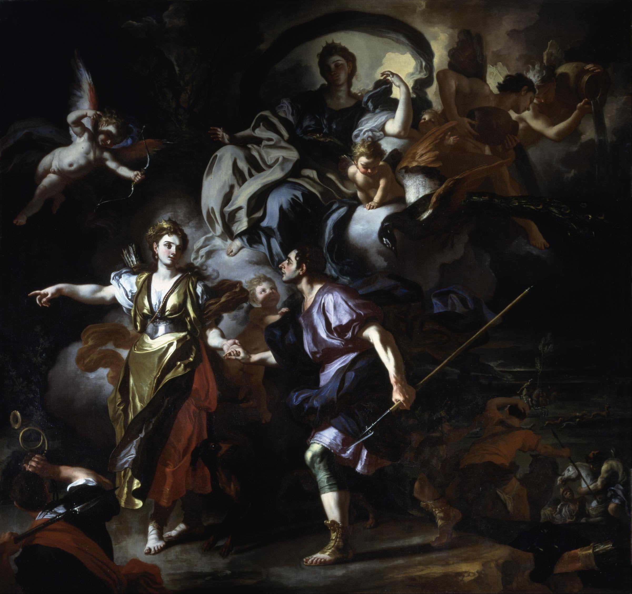 Énée et Didon se dirigent vers la grotte. - Francesco Solimena - Alpha Reproduction