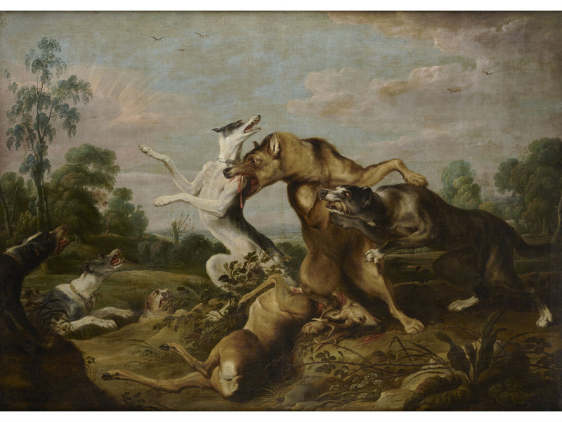 Combat entre loups et chiens - Frans Snyders