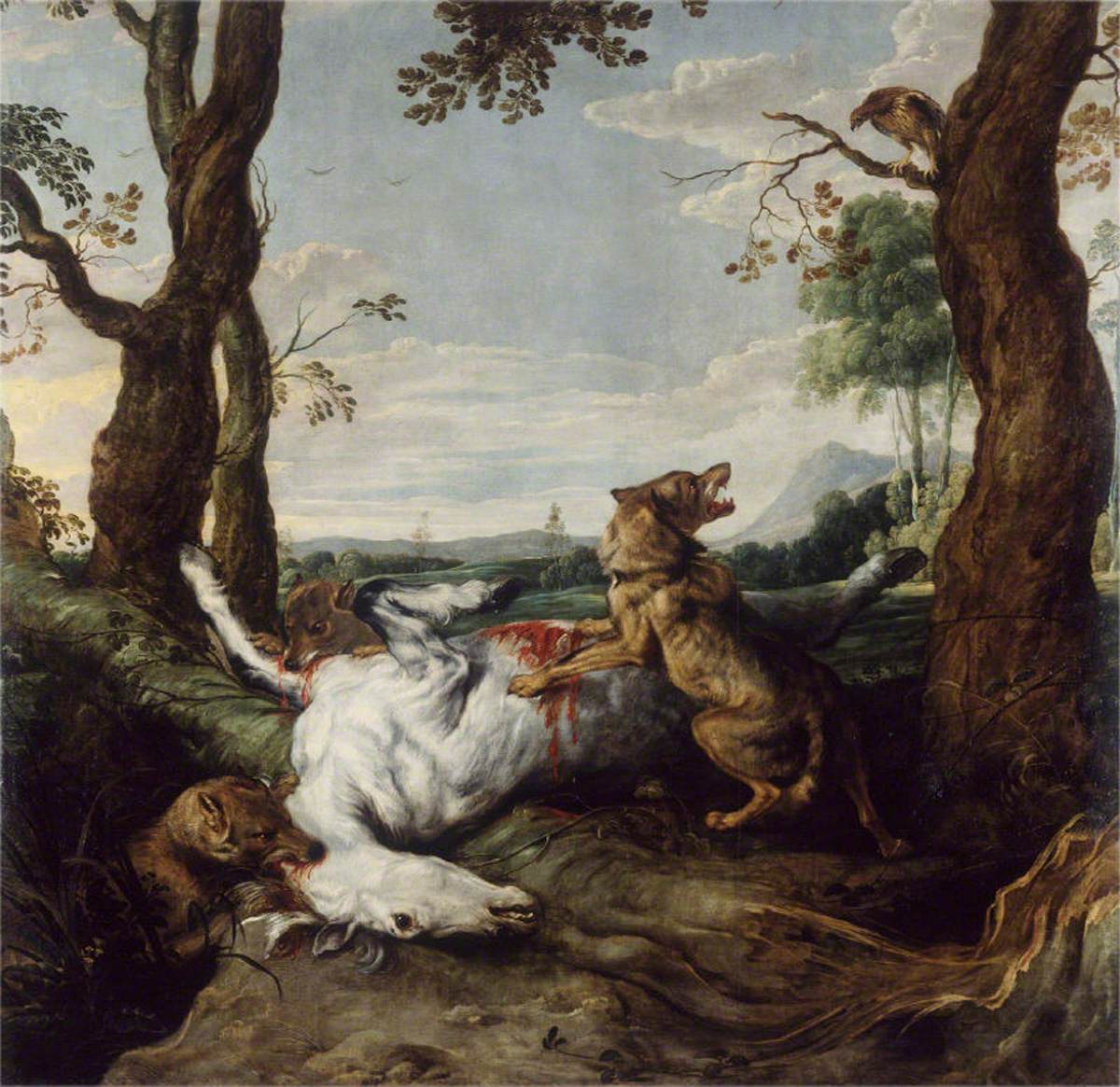 Des loups dévorant un cheval - Frans Snyders