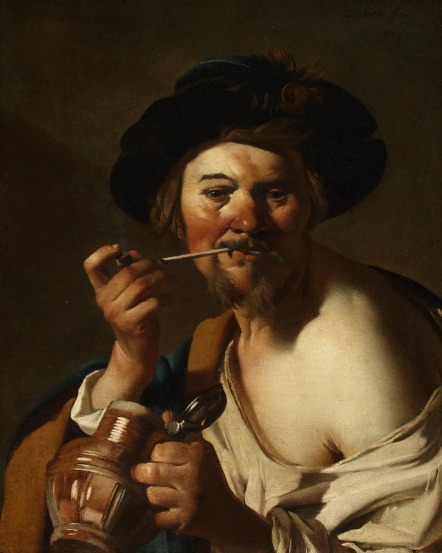 フェラチオ喫煙者 - Dirck van Baburen