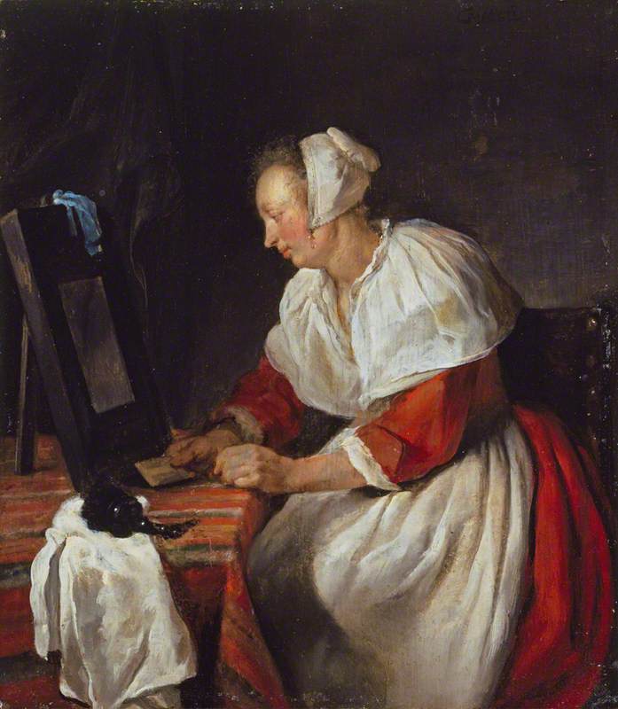 Une femme devant son miroir - Gabriel Metsu