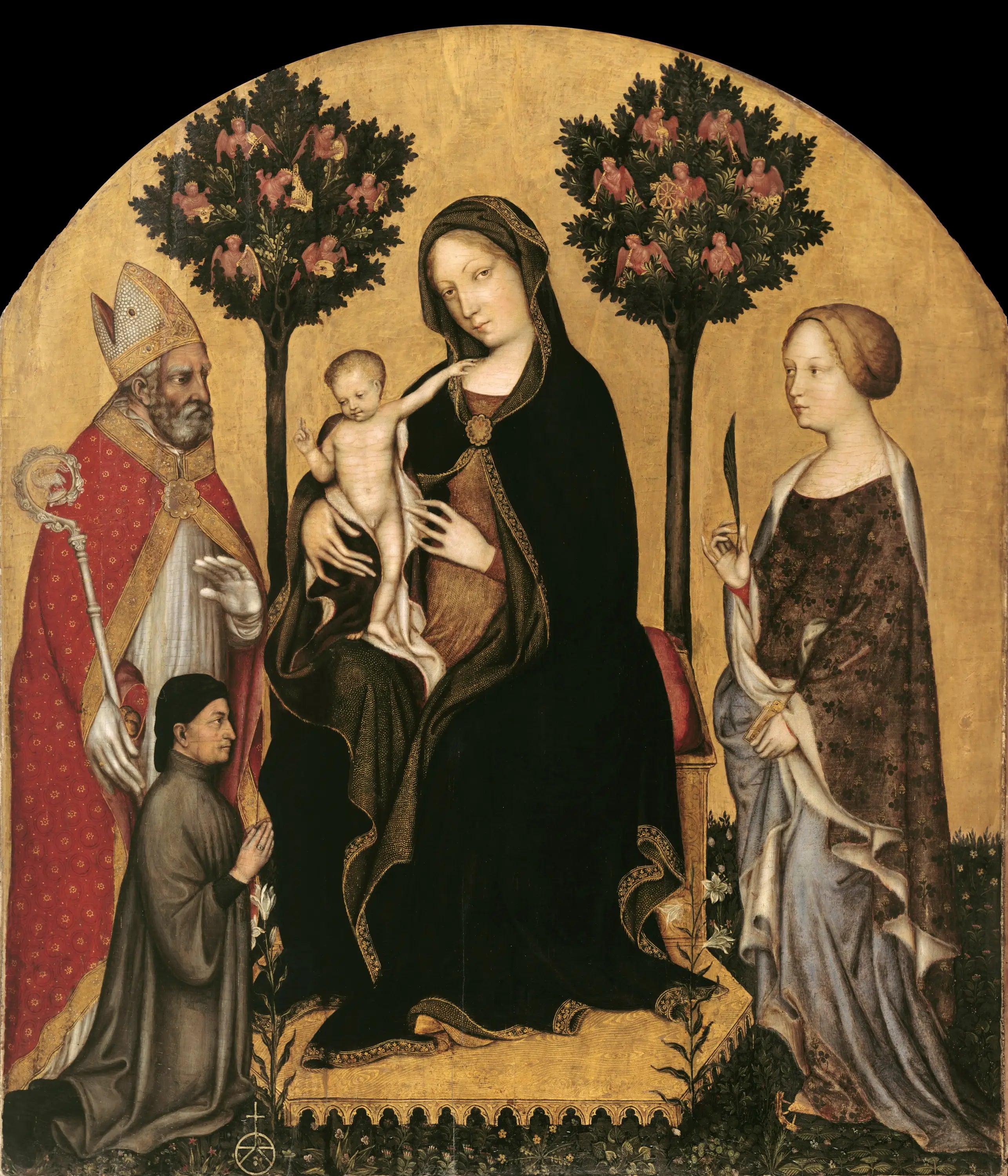 La Vierge à l’Enfant et Sainte Catherine Saint Nicolas et le Donateur - Gentile da Fabriano - Alpha Reproduction