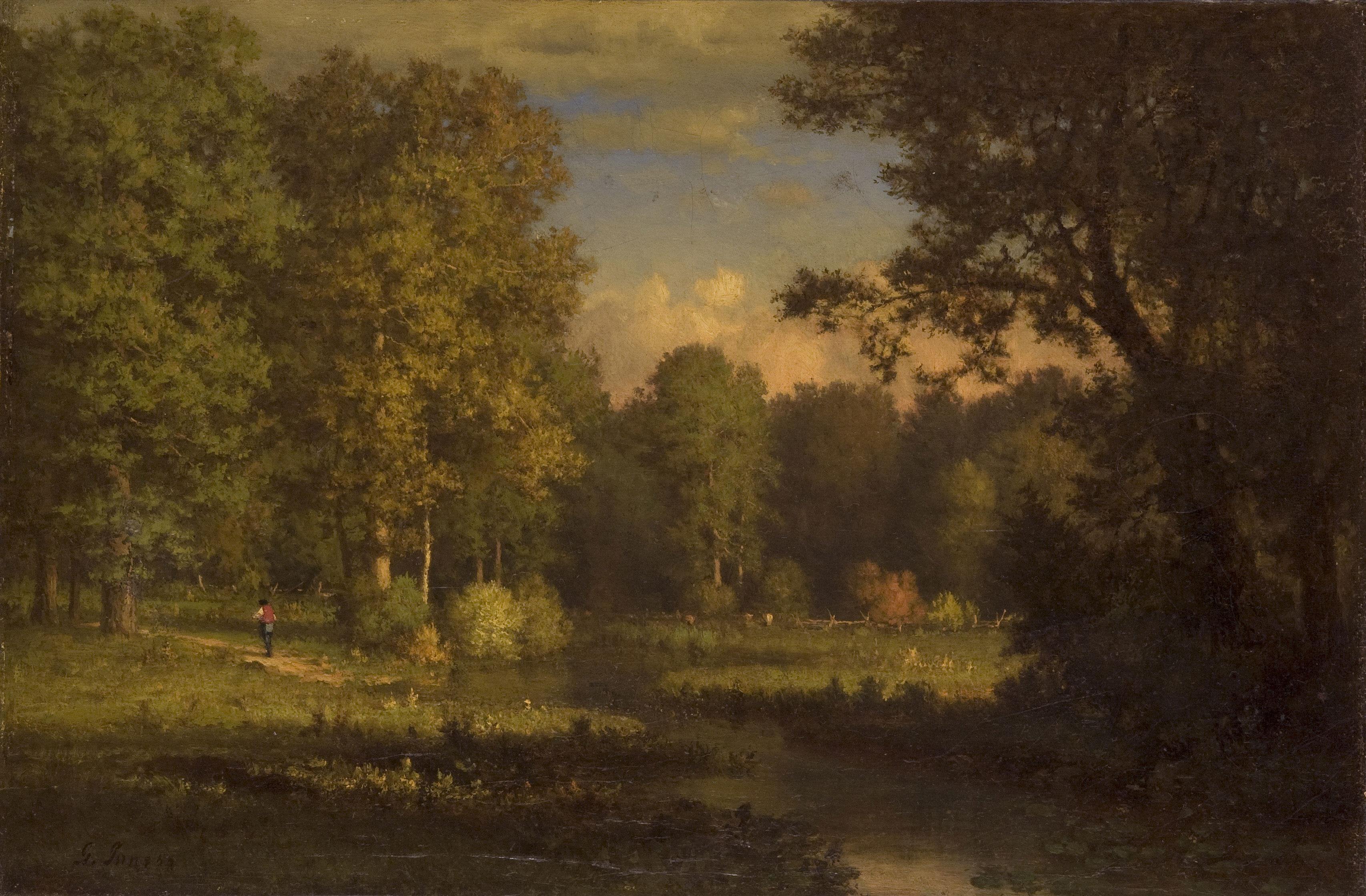 Paysage avec un ruisseau - George Inness