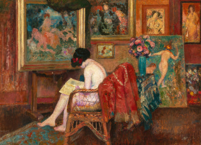 Lecture de modèles dans l’atelier - Georges Lemmen - Alpha Reproduction