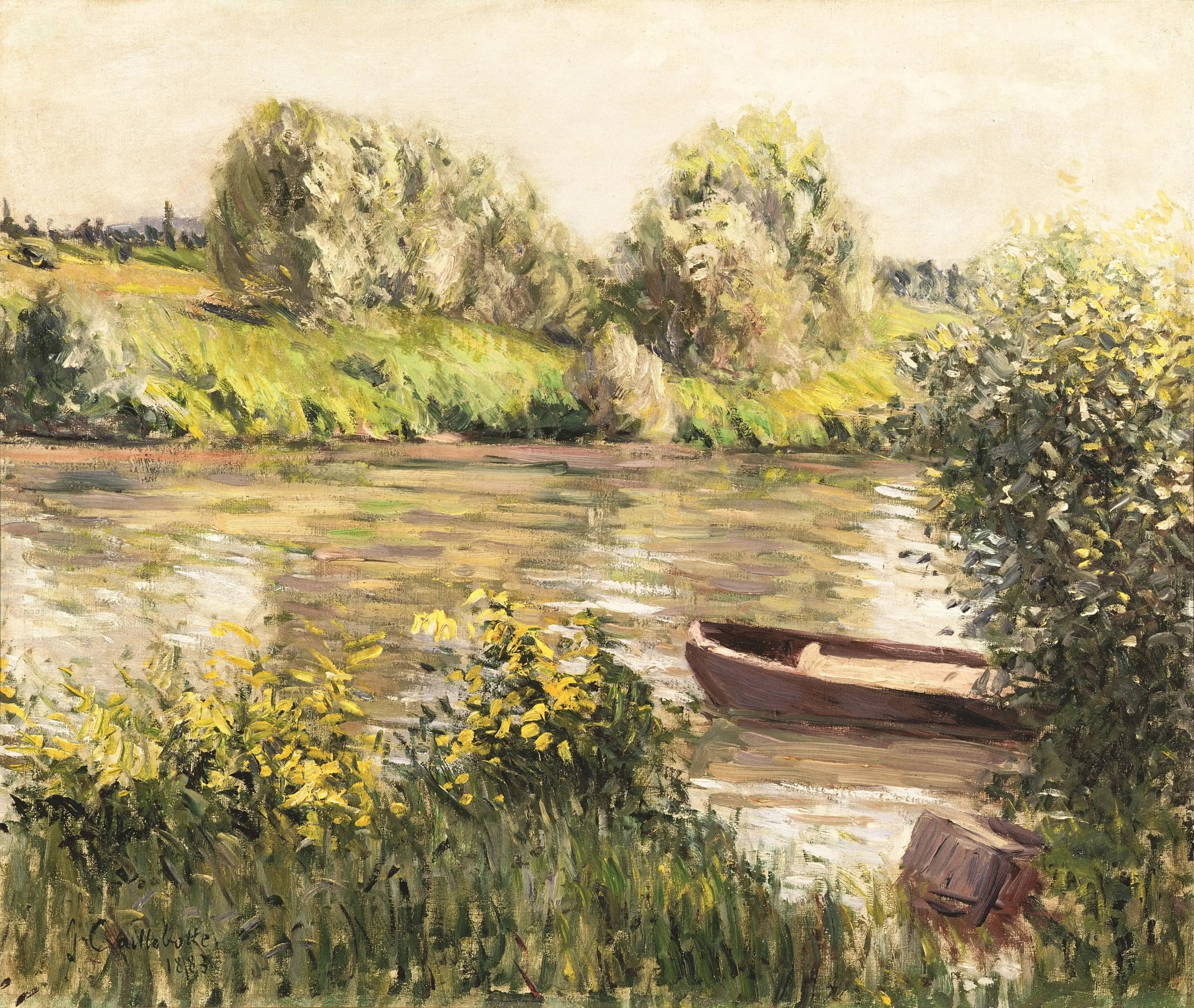 Reproduction du tableau « Barque près de la rive, effet d'automne - Gustave Caillebotte » par Alpha Reproduction en peinture à l’huile