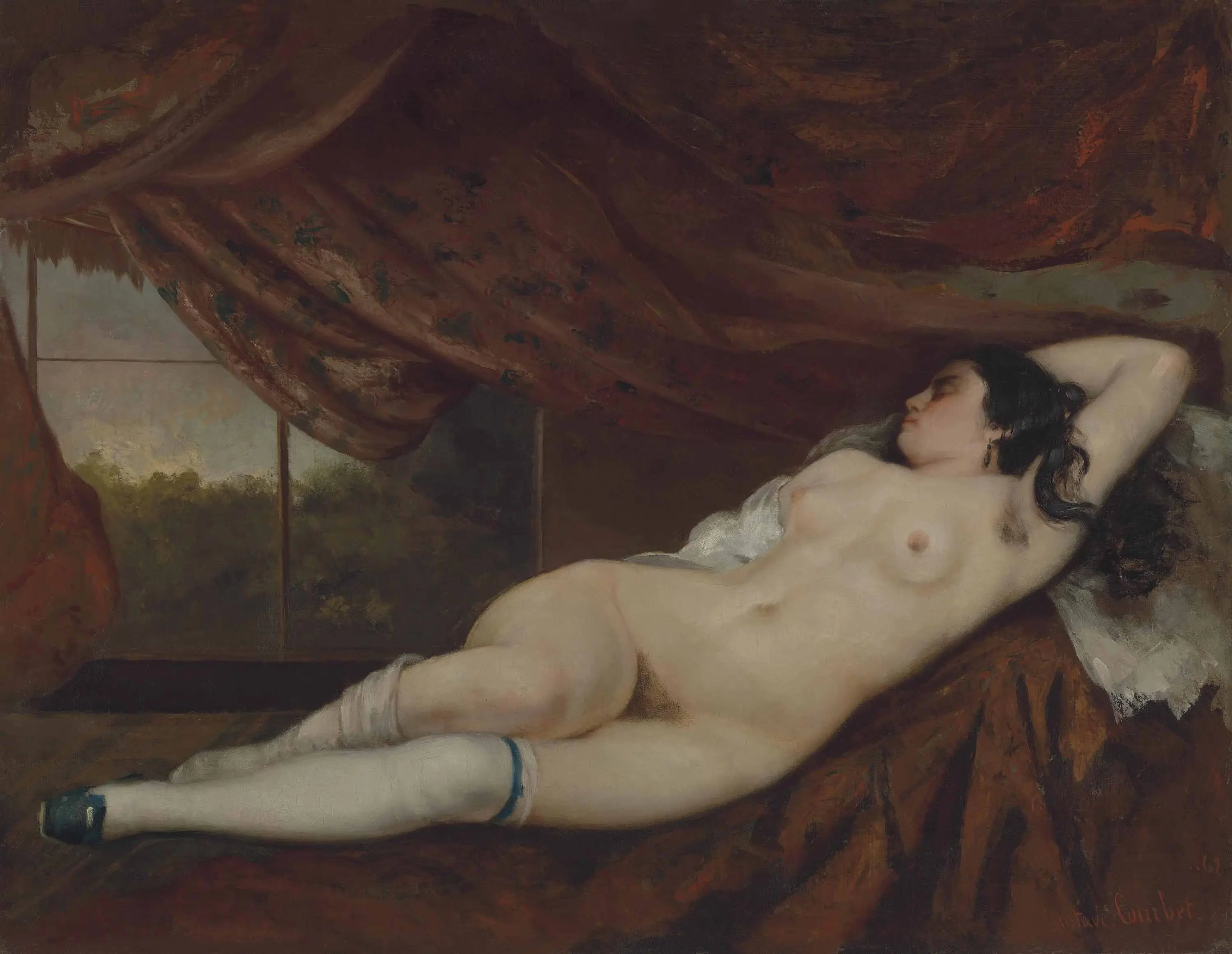 Femme nue couchée - Gustave Courbet - Alpha Reproduction