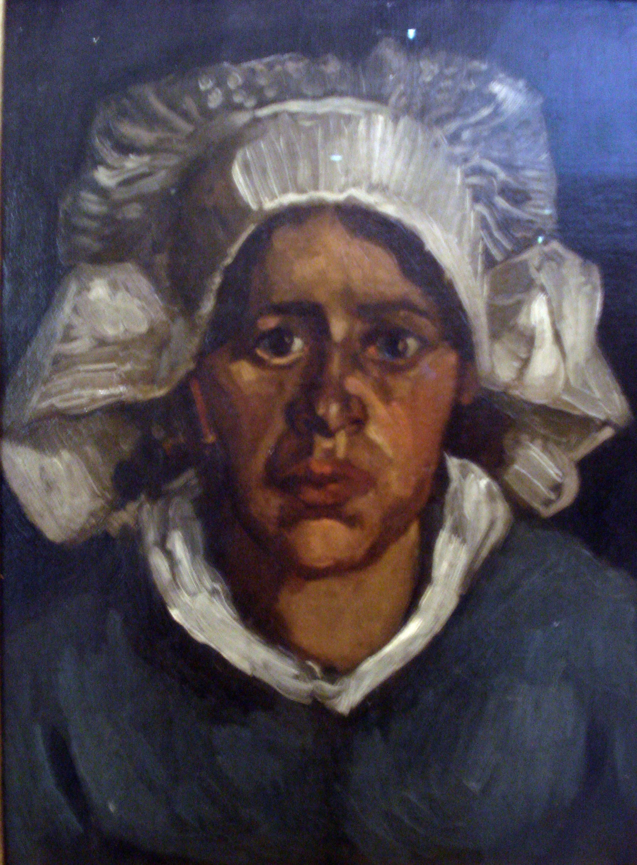 白い帽子をかぶった農婦の頭部 - Vincent van Gogh