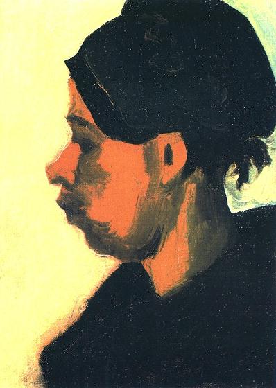 Reproduction du tableau « Tête de paysanne au bonnet noir - Vincent van Gogh » par Alpha Reproduction en peinture à l’huile