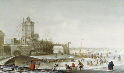 Paysage d'hiver avec des patineurs - Hendrick Avercamp