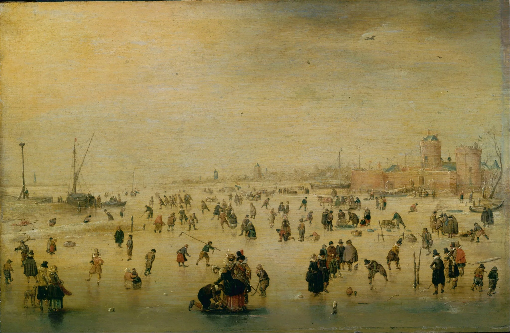 Scène de patinage - Hendrick Avercamp image 1 reproduction de peinture à l’huile