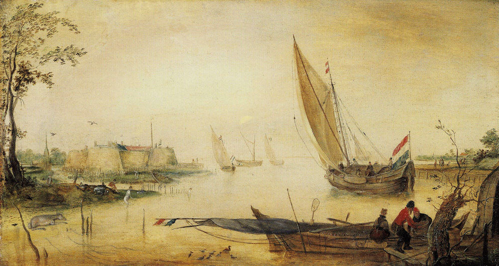 Paysage d'été près d'un fort - Hendrick Avercamp image 1 reproduction réalisée par Alpha Reproduction