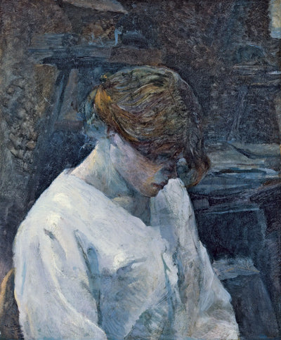 Reproduction du tableau « La Rousse au chemisier blanc - Henri de Toulouse-Lautrec » par Alpha Reproduction en peinture à l’huile
